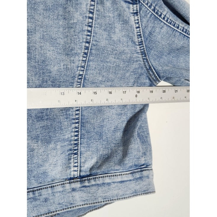 Wax Jeans Light Wash Cropped Trucker Jean Jacket Size Medium