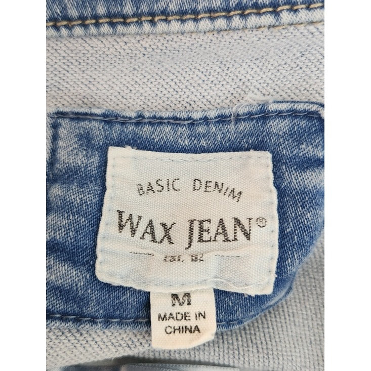 Wax Jeans Light Wash Cropped Trucker Jean Jacket Size Medium