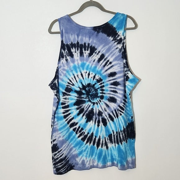 U.S. Vintage Collection Blue and Black Tie-Dye Men's Tank Top Size XL