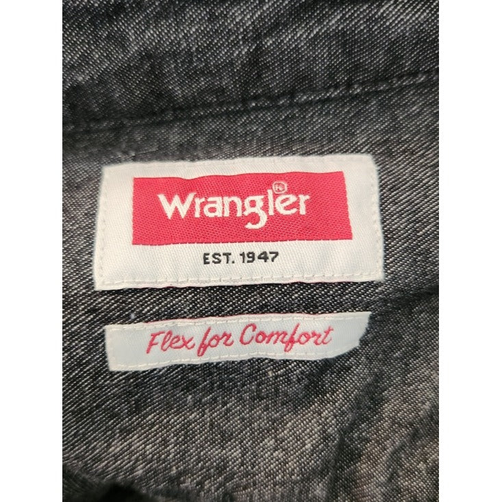 Wrangler Black Lightweight Denim Button-Down Shirt Size XL