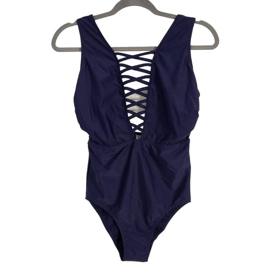 Nicole Miller Navy One-Piece Swimsuit NWT Size 6 Navy Swimwear
