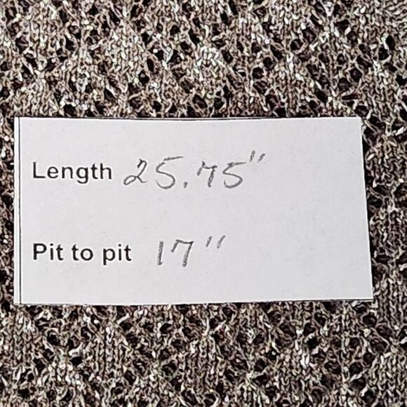 The Limited Taupe Open Knit Sweater with Metallic Gold Accents Size Medium