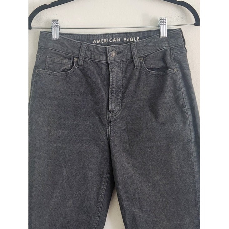 American Eagle Dusty Green Mom Straight Corduroy Jeans Size 4