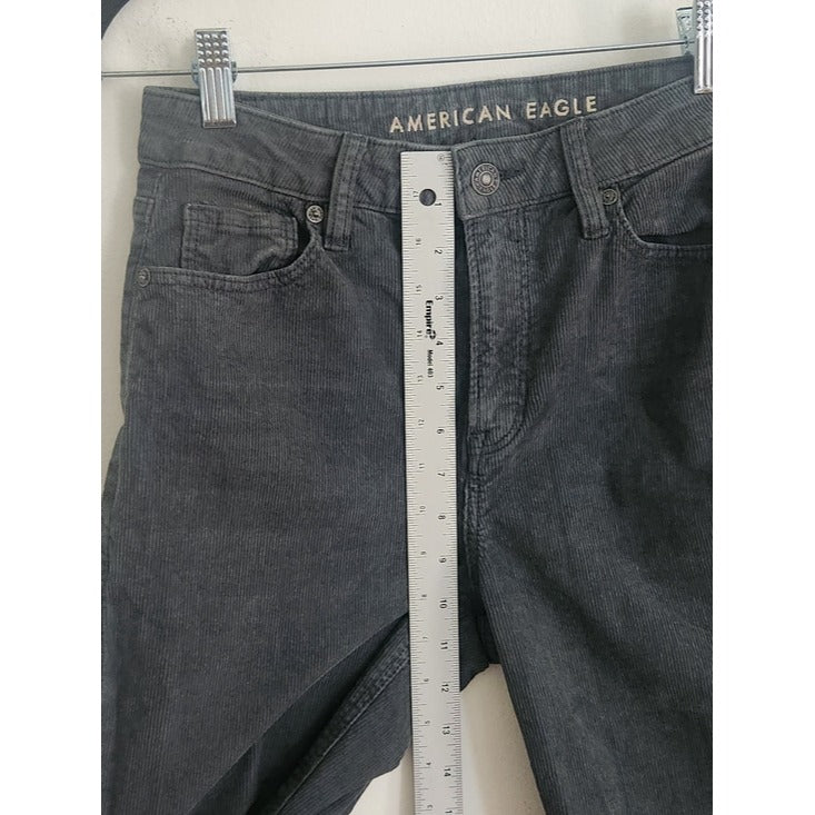 American Eagle Dusty Green Mom Straight Corduroy Jeans Size 4
