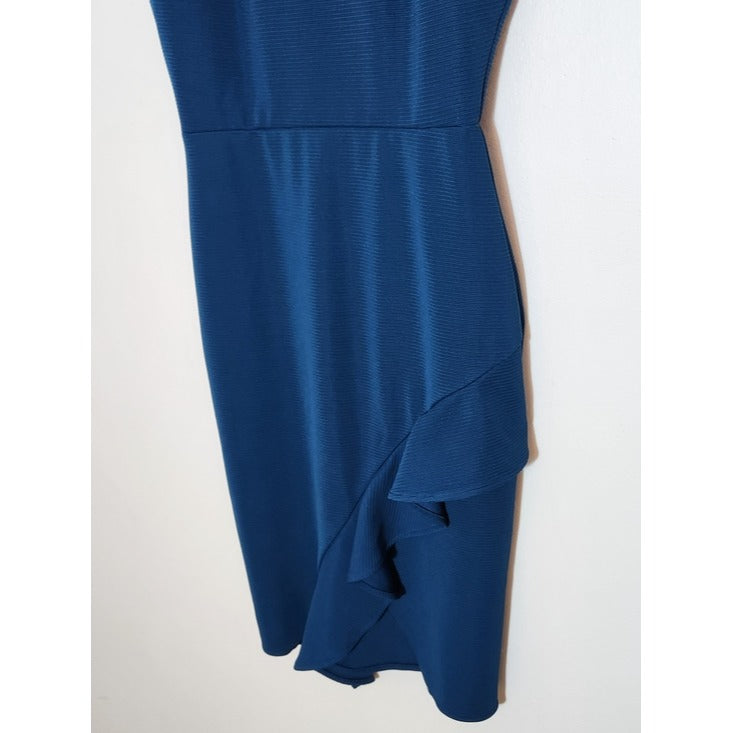 Charles Henry Blue Textured Sheath Dress Size Medium Wedding Guest Dress