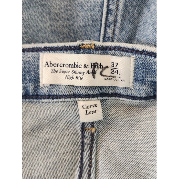 Abercrombie & Fitch Crisscross High Rise Skinny Ankle Jeans Size 24 Long/37