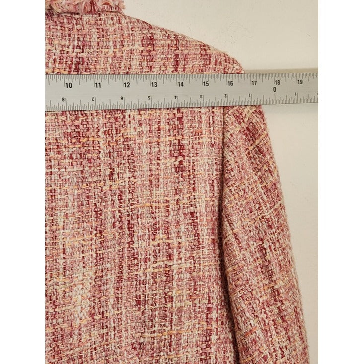 Style & Co. Pink Tweed Blazer Size 12 Petite