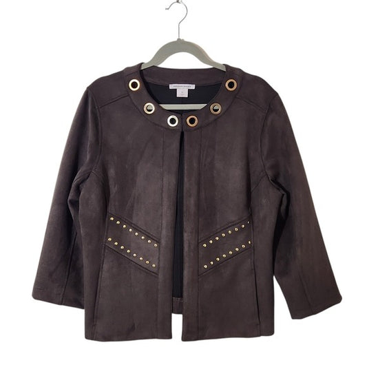Allison Daley Brown Faux Suede Jacket Medium
