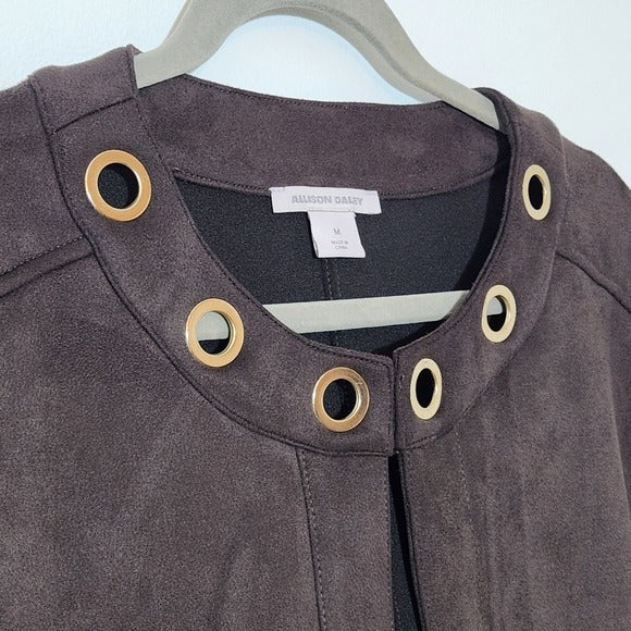 Allison Daley Brown Faux Suede Jacket Medium