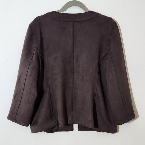 Allison Daley Brown Faux Suede Jacket Medium