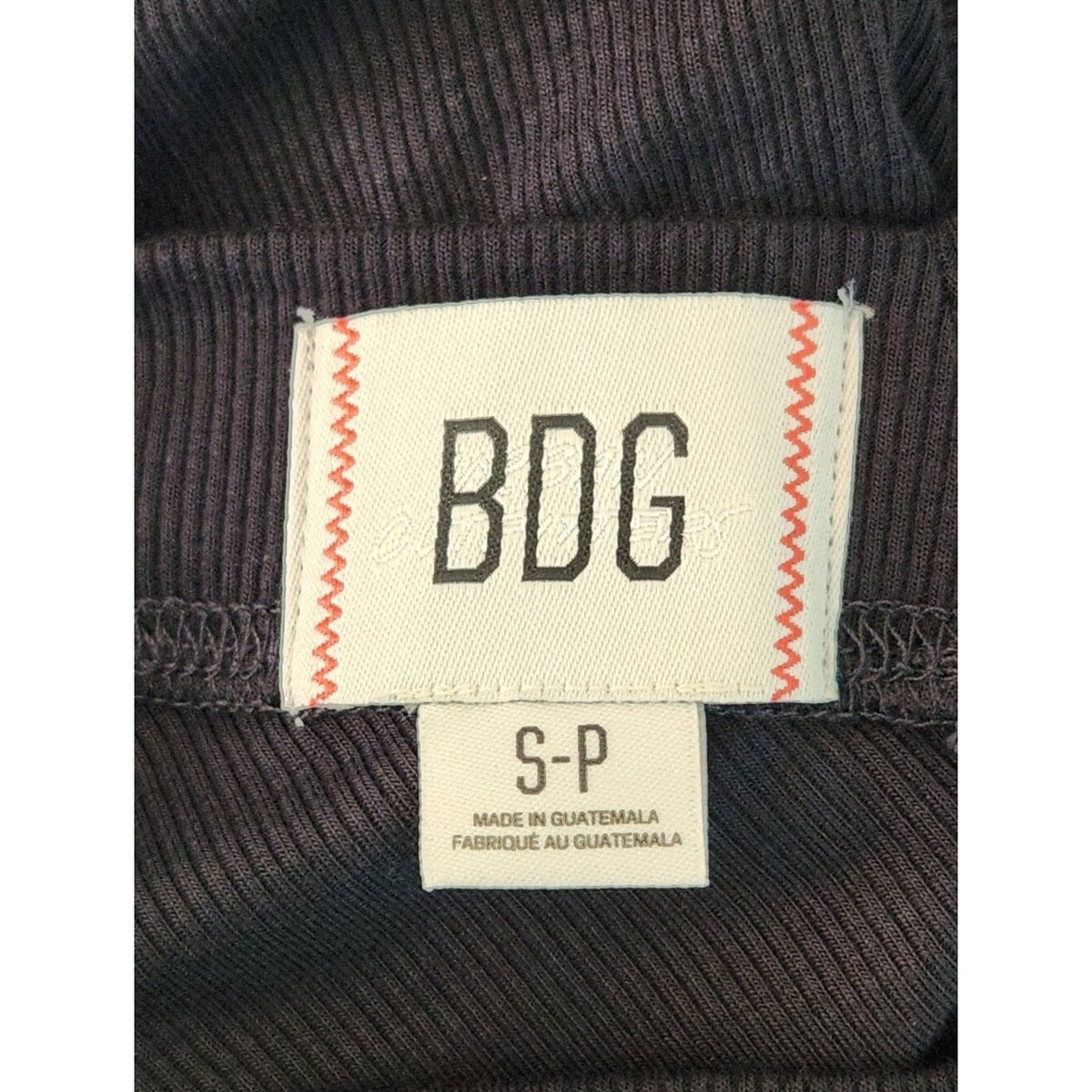 BDG Black Ribbed Knit V-Neck Cropped Babydoll Tee Size Small