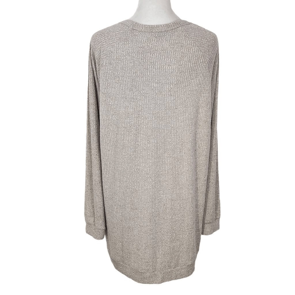 Bobi Cream Ribbed Knit Tunic Size Medium Oatmeal Tunic