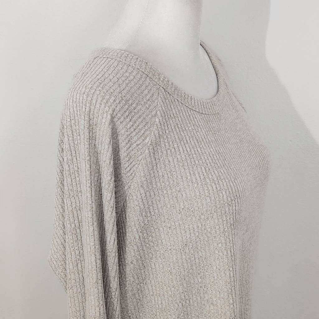 Bobi Cream Ribbed Knit Tunic Size Medium Oatmeal Tunic