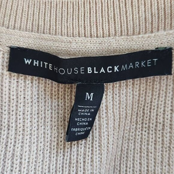 White House Black Market Pink Open Shoulder Knit Top Size Medium