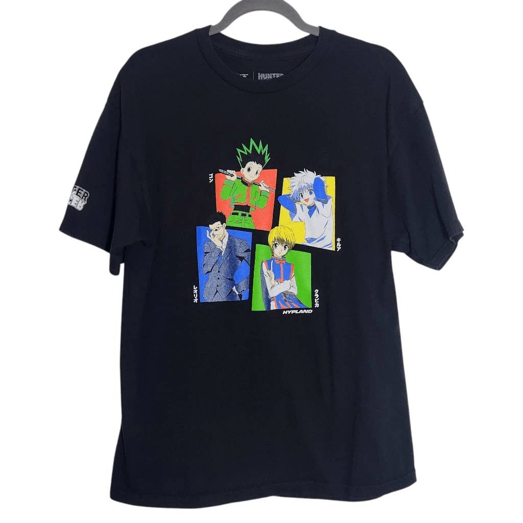Hunter X Hunter Black T-Shirt Size Large Black Short Sleeve Anime Tee