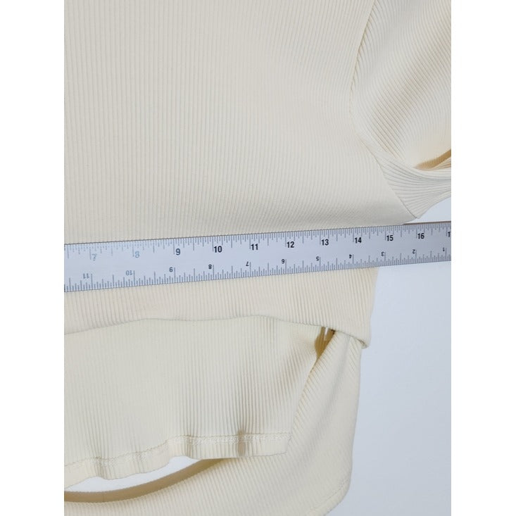Lovers and Friends Cream Ribbed Knit Cropped Top Size Large