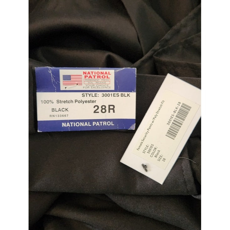National Patrol Black Work Utility Pants Size 28 NWT