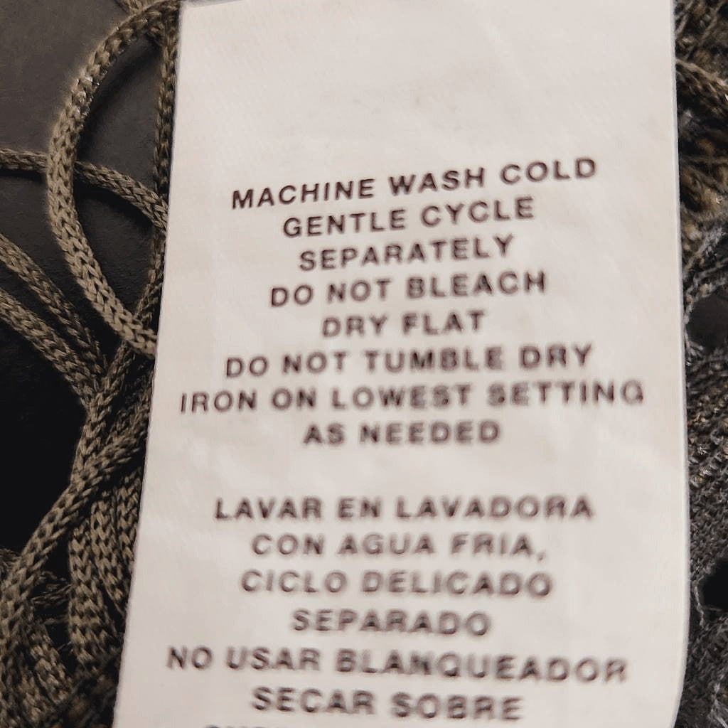 i Jeans by Buffalo Green Crochet Top with Fringe Size Medium Crochet Fringe Top