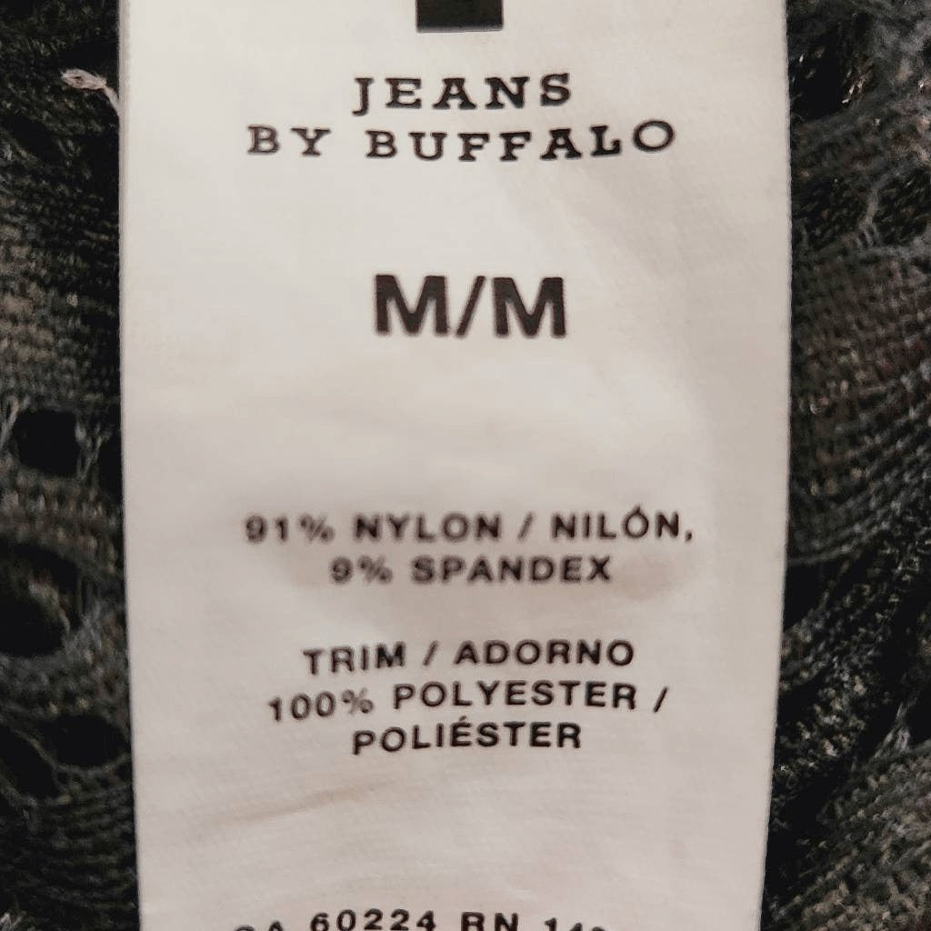 i Jeans by Buffalo Green Crochet Top with Fringe Size Medium Crochet Fringe Top