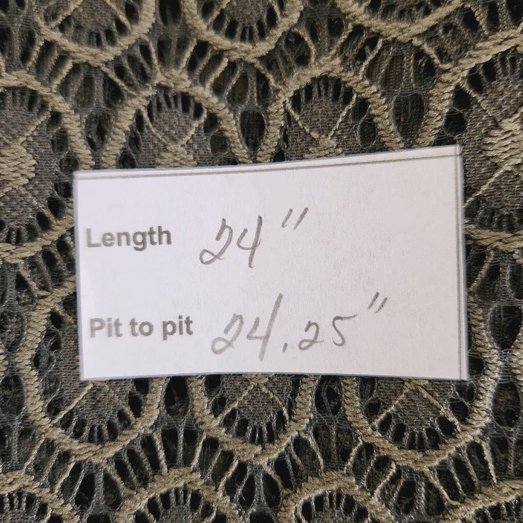 i Jeans by Buffalo Green Crochet Top with Fringe Size Medium Crochet Fringe Top