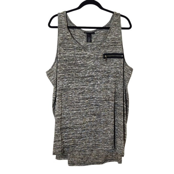 Lane Bryant Sleeveless Top with Metallic Accent and Back Zipper Size 26/28