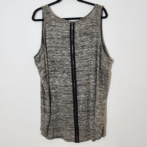 Lane Bryant Sleeveless Top with Metallic Accent and Back Zipper Size 26/28