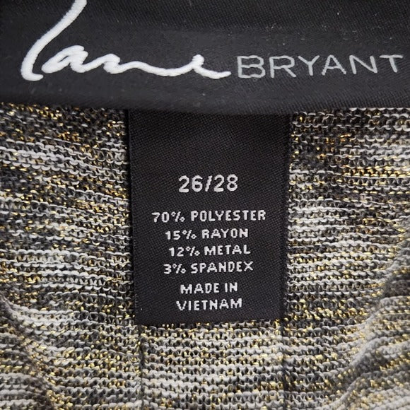 Lane Bryant Sleeveless Top with Metallic Accent and Back Zipper Size 26/28