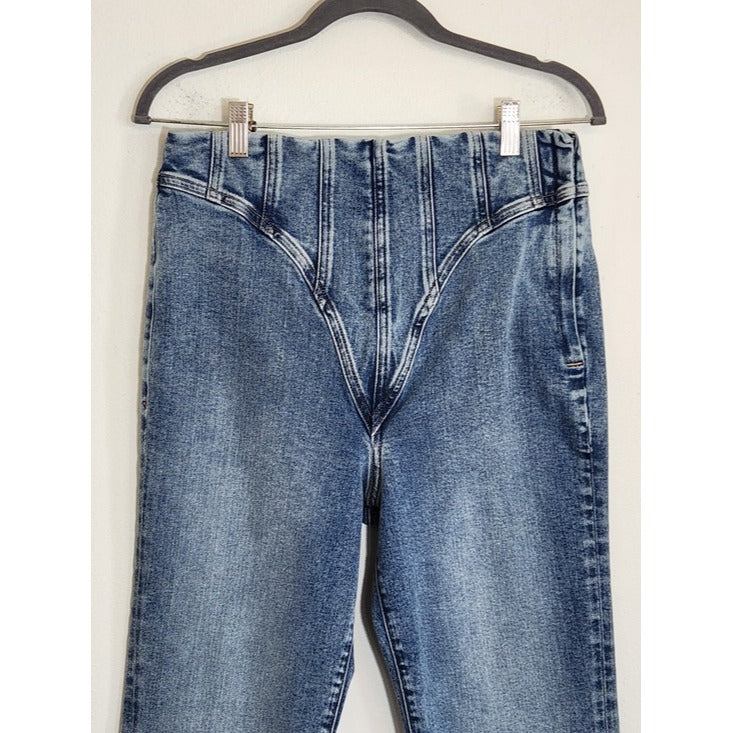 Good American Corset Waist Straight Leg Jeans Size 12