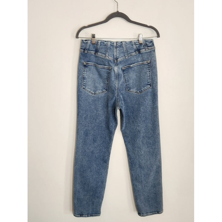 Good American Corset Waist Straight Leg Jeans Size 12