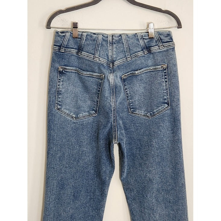 Good American Corset Waist Straight Leg Jeans Size 12