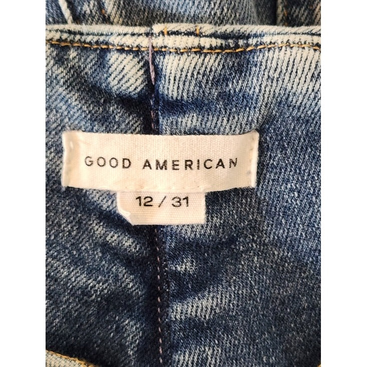 Good American Corset Waist Straight Leg Jeans Size 12