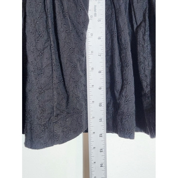 Victoria's Secret PINK Black Eyelet Lace Full Mini Skirt Size Medium