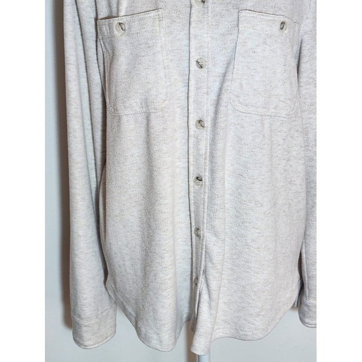 Altar'd State Oatmeal Cream Distressed Knit Button Up Shirt Size Medium