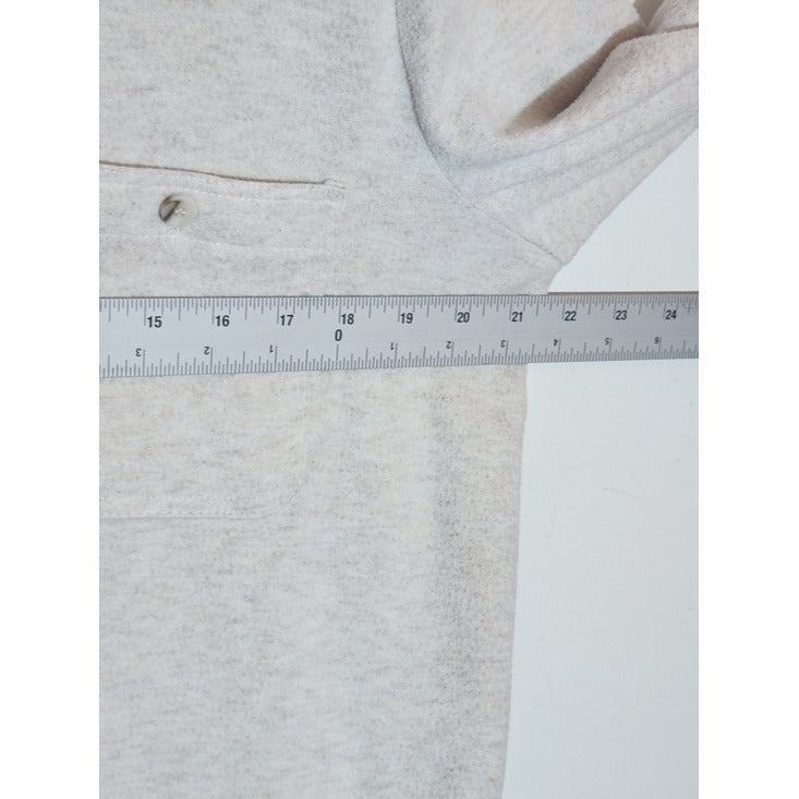 Altar'd State Oatmeal Cream Distressed Knit Button Up Shirt Size Medium