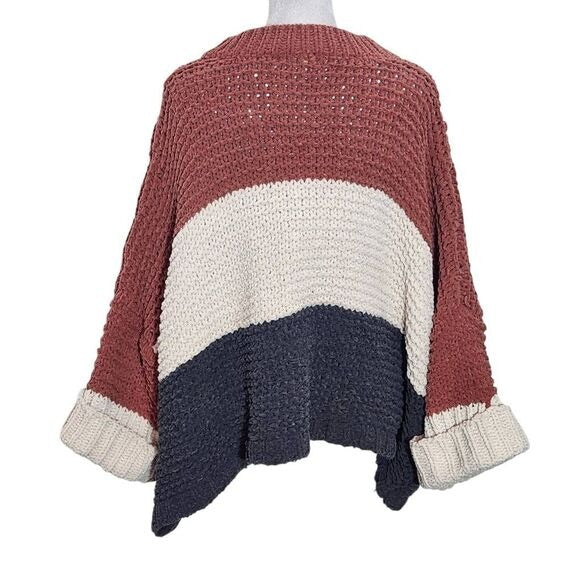 Pol Brown and Gray Chenille Oversized Sweater Size Small Chunky Knit Sweater