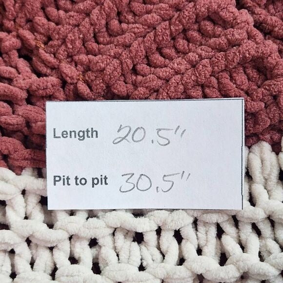 Pol Brown and Gray Chenille Oversized Sweater Size Small Chunky Knit Sweater