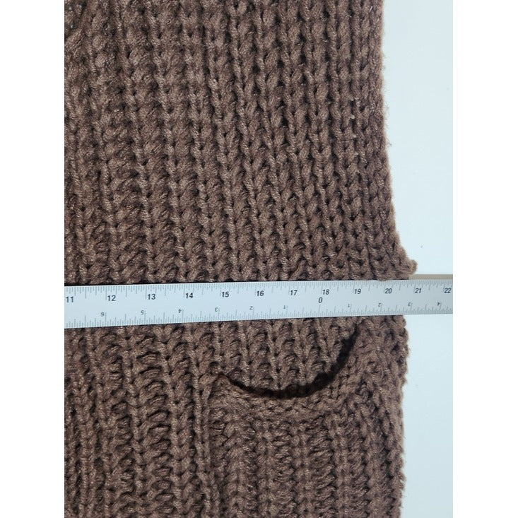Sunday Up Brown Sweater Vest Cardigan Size Large