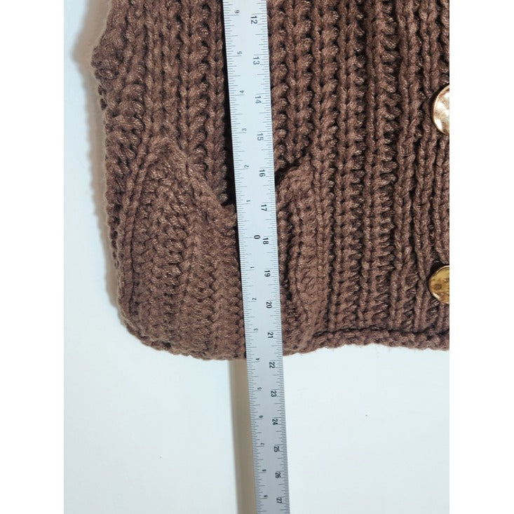 Sunday Up Brown Sweater Vest Cardigan Size Large