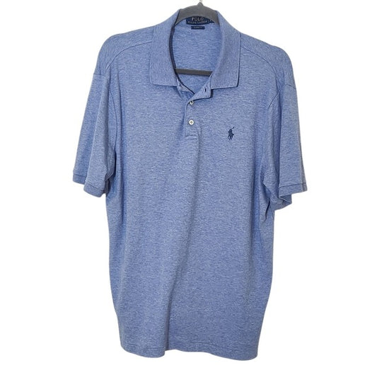 Polo by Ralph Lauren Men's Blue Polo Shirt Size Large Blue Polo Shirt