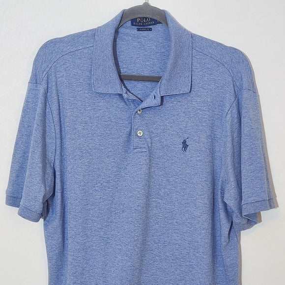 Polo by Ralph Lauren Men's Blue Polo Shirt Size Large Blue Polo Shirt