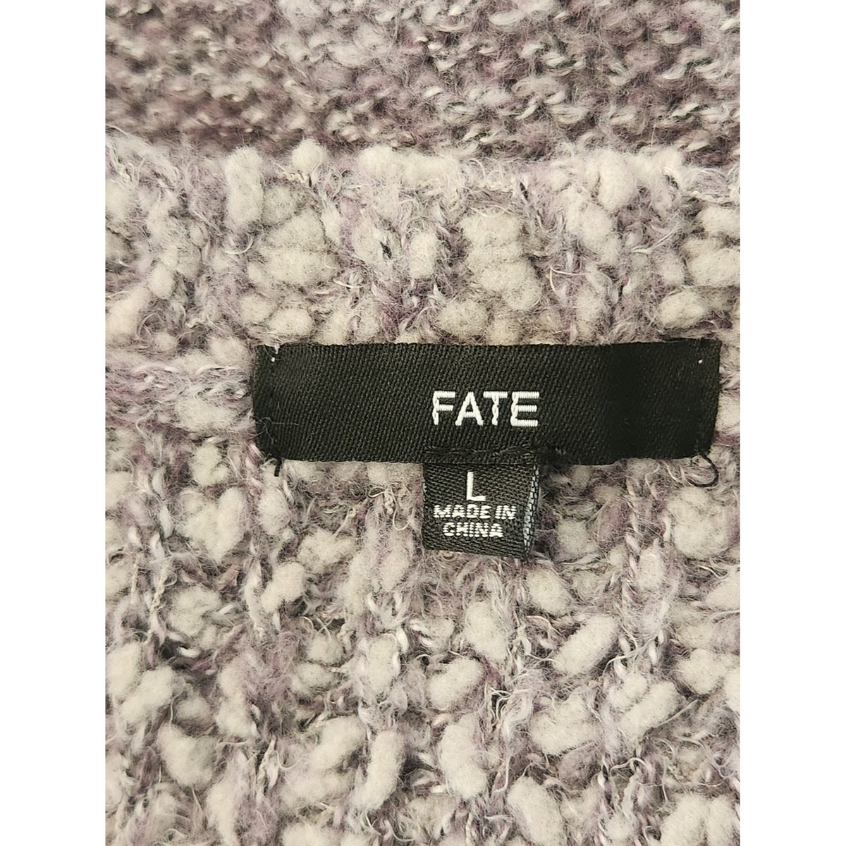 Fate Fuzzy Textured Lavender Purple Sweater Size Large