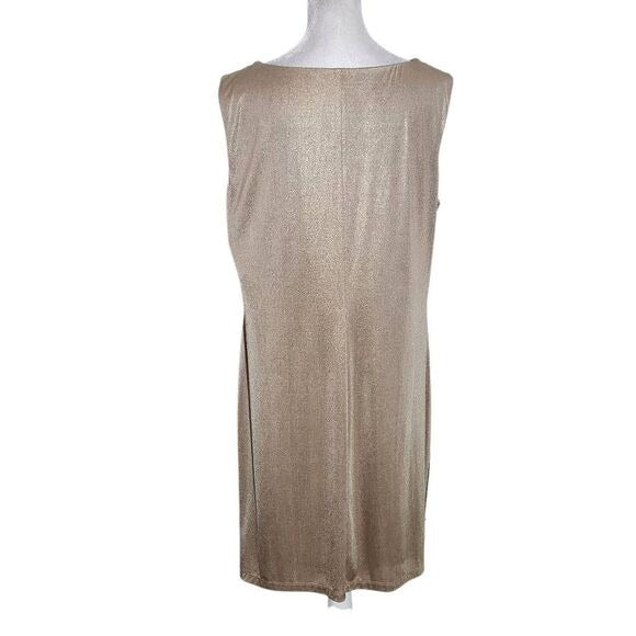 Suzi Chin for Maggy Boutique Gold Sequin Sleeveless Shift Dress NWT Size 12