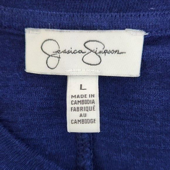 Jessica Simpson Navy T-shirt Dress Size Large Dark Blue Midi Dress
