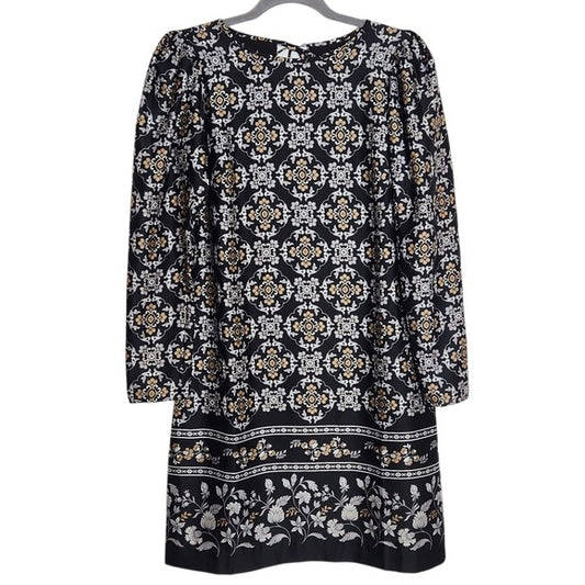 Ann Taylor Black Print Mini Shift Dress Size XS NWT Wedding Guest Dress