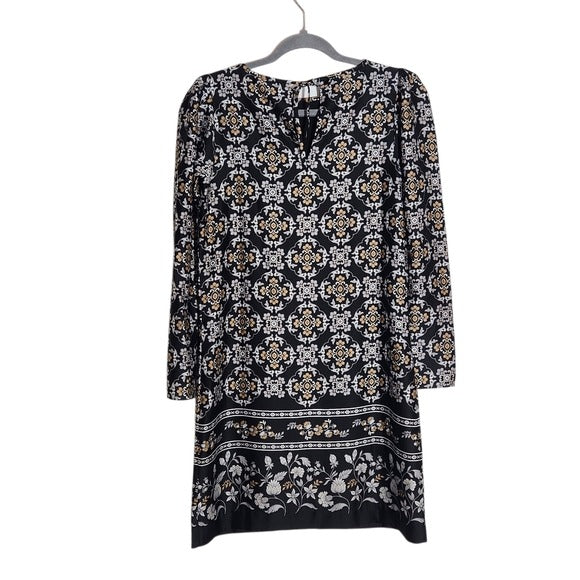 Ann Taylor Black Print Mini Shift Dress Size XS NWT Wedding Guest Dress