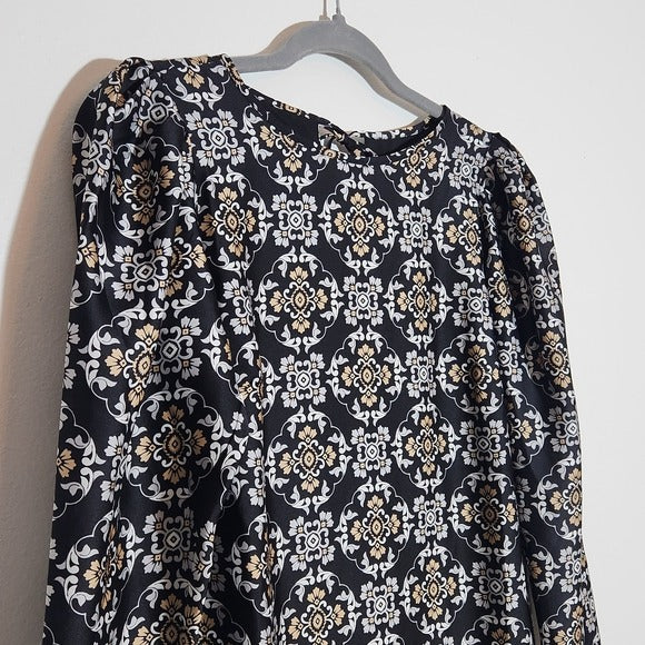 Ann Taylor Black Print Mini Shift Dress Size XS NWT Wedding Guest Dress