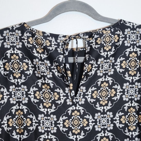 Ann Taylor Black Print Mini Shift Dress Size XS NWT Wedding Guest Dress