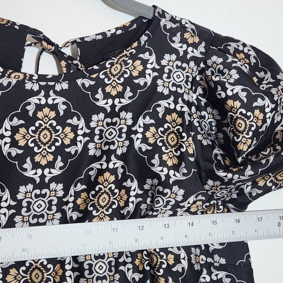 Ann Taylor Black Print Mini Shift Dress Size XS NWT Wedding Guest Dress