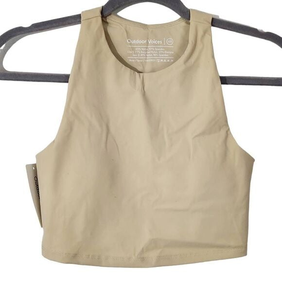 Outdoor Voices Cream Crop Top Size XXS Cream Cropped Tank New