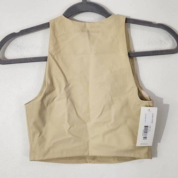 Outdoor Voices Cream Crop Top Size XXS Cream Cropped Tank New